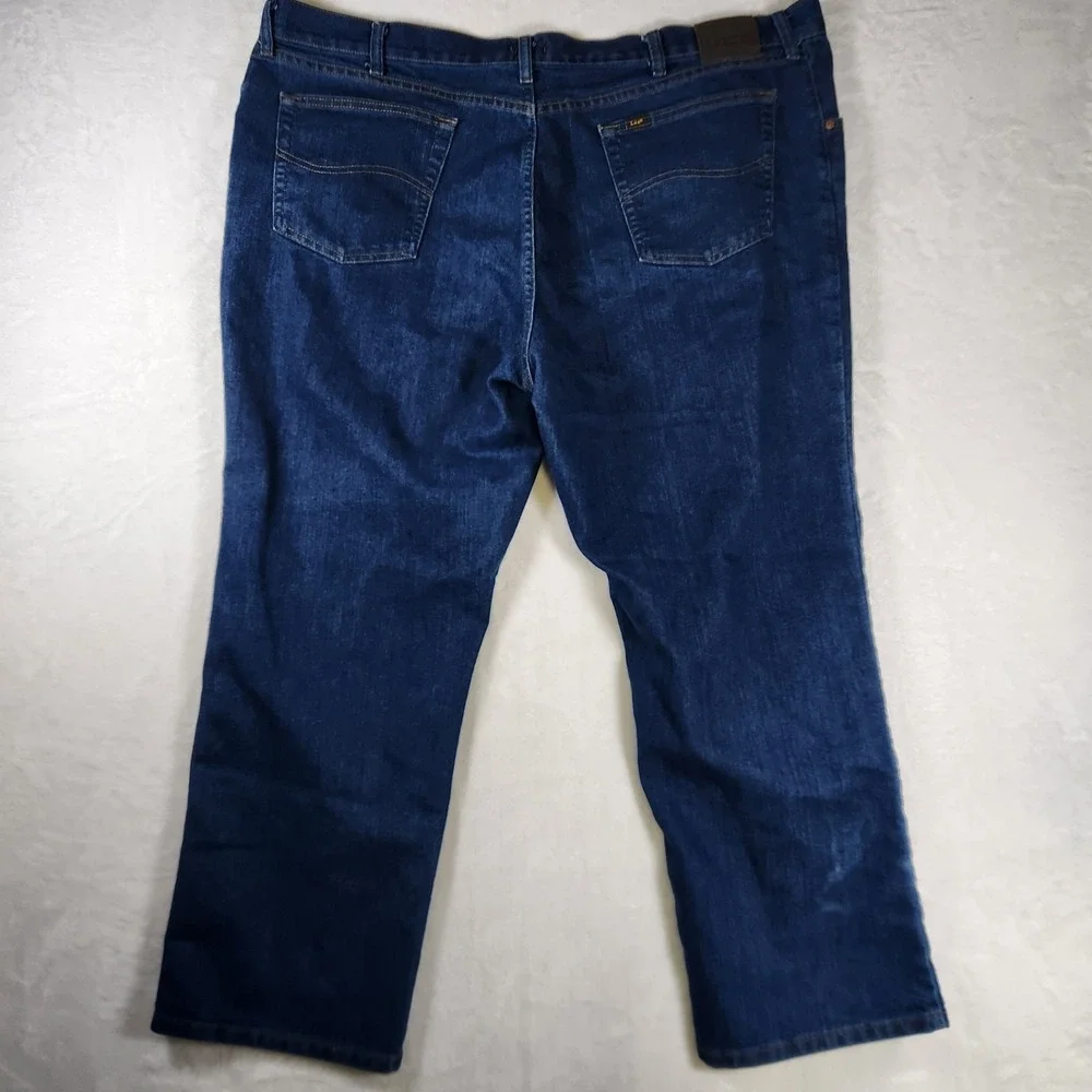 Vtg Lee Regular Fit Jeans Men's 48x30 Dark Wash Denim‎ Big Tall Classic Straight